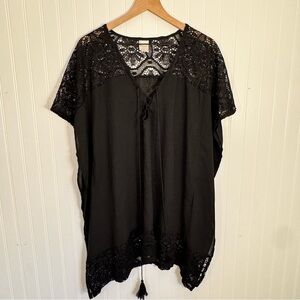 Merona Women’s Black Lace Swimsuit Cover-Up Size Small